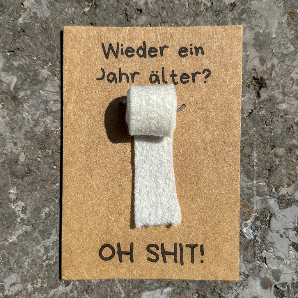 Geburtstagskarte aus Papier und Filz